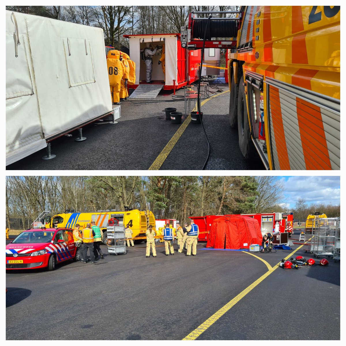 Deze maand oefenen we grootschalig met de brandweer VRBZO. Thema is IBGS met inzet van meerdere gaspakken teams en de BOE. Brandweer van de vliegbasis doet ook mee als 1e eenheid ter plaatse. #goedvoorbereid #samenwerken <a href="/VlbEindhoven/">Vliegbasis Eindhoven</a>  <a href="/BrandweerBZO/">Brandweer BZO</a>