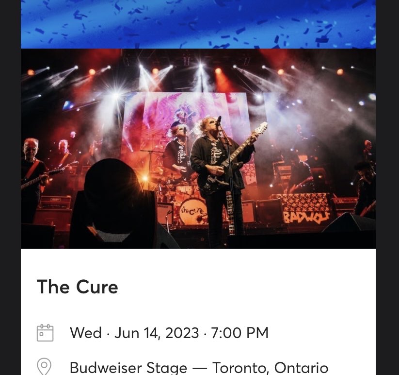 ren21grneyes's tweet photo. I GOT TICKETS!!!!! See you in Toronto🥰😱😱😱😱😱Holy Shit still can’t believe it. #TheCure https://t.co/jMEXrMHFhr