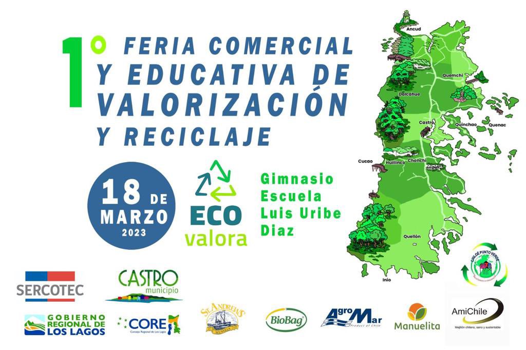 AmiChileAG's tweet photo. Invitamos a Feria Educativa y Comercial para incentivar valorización de residuos de #Chiloé. Esta actividad consistirá en la exposición de iniciativas para generar acercamiento entre valorizadores y comunidad. Es gratis y para todos!♻️@Sct_Los_Lagos @GoreLosLagos @ecovalora https://t.co/h1662FLPiT