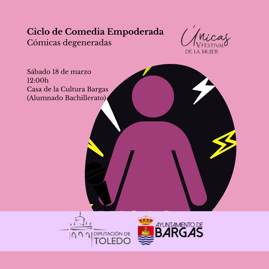 🎭 'Cómicas degeneradas' es un grupo de cómicas organizadas, con el apoyo de la productora “Monólogamia”, para visibilizar a todas las cómicas

📅 Sábado 18 marzo 
⏰ 12h 
📍 Casa de la Cultura de #Bargas   

#Mujeres #Femenino #Teatro #Comedia #Toledo