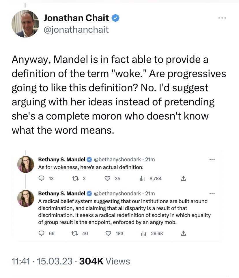 tzimmer_history's tweet photo. Ah, yes, let’s please “argue with her ideas” as if they were presented in good faith, as if the anti-“wokeism” crusade was a struggle over ideas and not a manufactured panic in service of a reactionary political project that seeks to naturalize traditional hierarchies. https://t.co/9GhmNoVizz