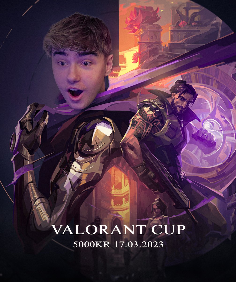 💸 5000KR  VALORANT CUP

📅 - 17 MARS
👨‍👨‍👦 - 5v5
🕐 - 18.00 
SIGN UP HERE 👉[bit.ly/3JIfkhS]

To enter:
- @ your whole team below
- Whole team has to RT + Like ♻️
[Twitch.tv/detoo]