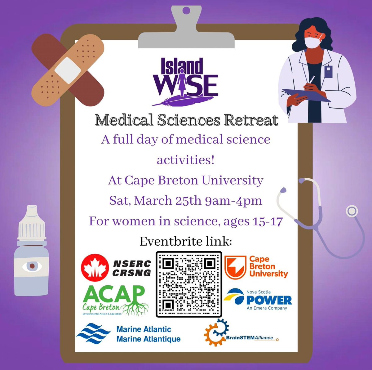 We are organizing a Medical Science Retreat on March 25th at CBU! Girls 15-17 years old are welcome. We have prizes to be won including a mini fridge, LED panel lights, and AirPods! Sign up closes Mon, March 20th. eventbrite.com/e/island-wise-…