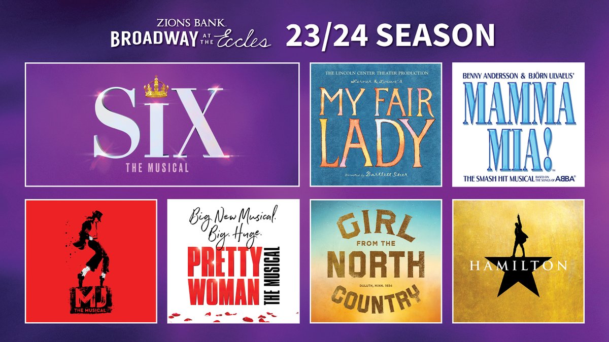 BroadwayAtTheEccles (@bwayattheeccles) on Twitter photo Our new season RULES! The 2023/2024 Zions Bank <a href="/BwayAtTheEccles/">BroadwayAtTheEccles</a> series at <a href="/ecclestheater/">Eccles Theater</a> includes four Salt Lake City premieres, including SIX, and the return of <a href="/HamiltonMusical/">Hamilton</a>. Let us know what show you are most excited to see. Info at Broadway-at-the-Eccles.com #AtTheEccles Our new season RULES! The 2023/2024 Zions Bank <a href="/BwayAtTheEccles/">BroadwayAtTheEccles</a> series at <a href="/ecclestheater/">Eccles Theater</a> includes four Salt Lake City premieres, including SIX, and the return of <a href="/HamiltonMusical/">Hamilton</a>. Let us know what show you are most excited to see. Info at Broadway-at-the-Eccles.com #AtTheEccles