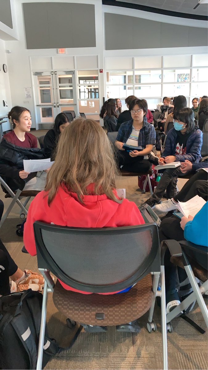 davidtsaid's tweet photo. APUSH and 10 Honors ELA students engaging in Socratic circles. A focus on civil rights themes/concepts our content areas share in common. All a result of collaboration between Mr. DeSantis, Ms. Fischer, Ms. Cracchiolo, and I. Thanks all! https://t.co/TdJmQkcjgT