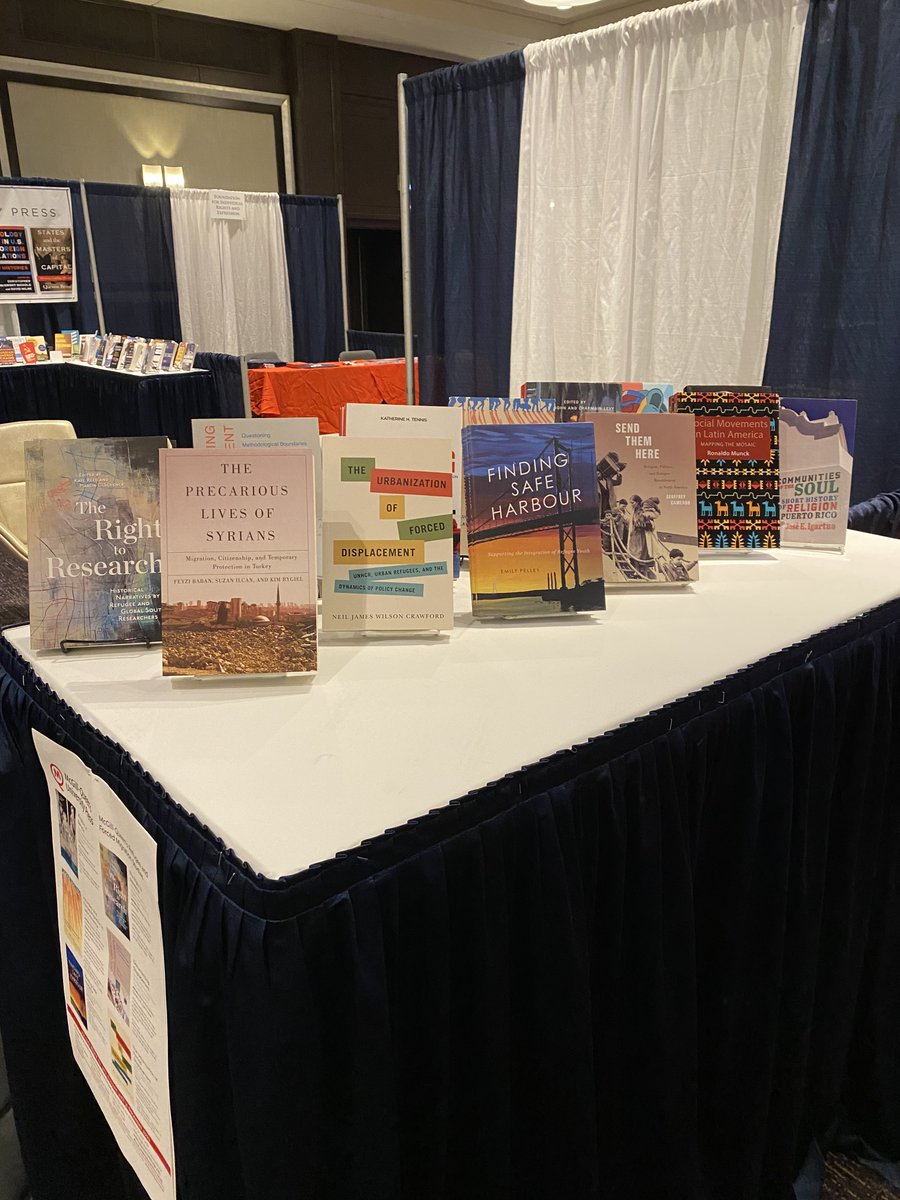 McGillQueensUP's tweet photo. Our booth at #ISA2023 ! https://t.co/VzOg2ssX32