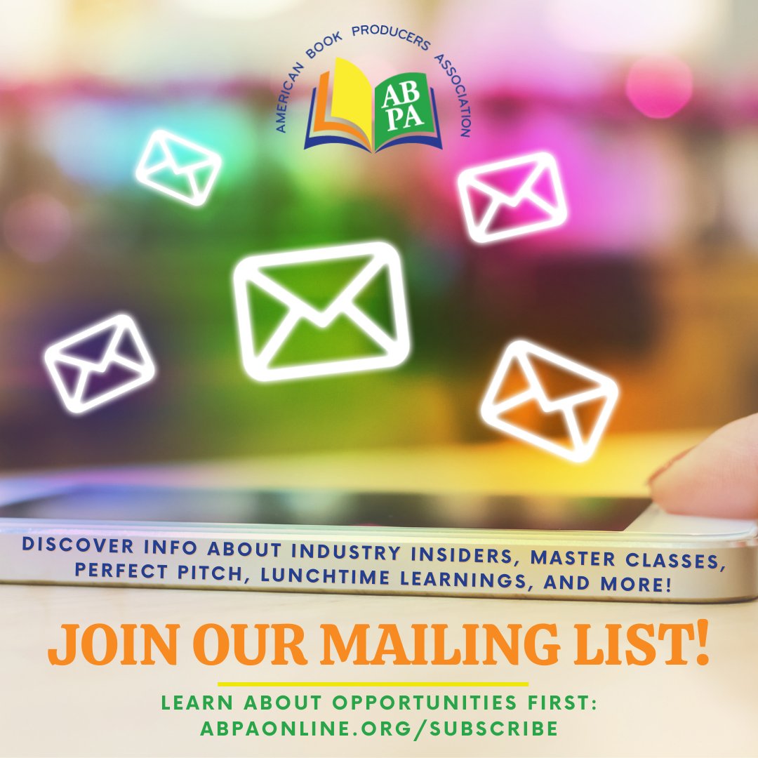 Do you need a book community?

Join our mailing list to discover the exciting events and resources we offer to book producers, editors, designers, publishers, authors, illustrators, agents, and corporations. 

abpaonline.org/subscribe! 

#Publishing #SelfPublishing #BookTwitter