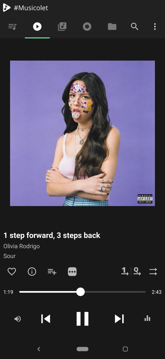 loscuques's tweet photo. Escuchando #1stepforward3stepsback de #OliviaRodrigo en #musicolet… https://t.co/kVRSUgwKYG