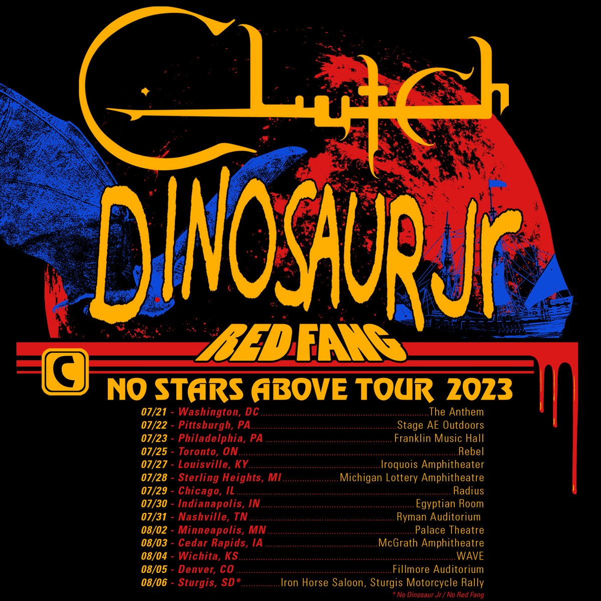 On tour this Summer with @clutchofficial & @dinosaurjr! Tickets on sale Friday @ 10am local time. redfang.net/live.html