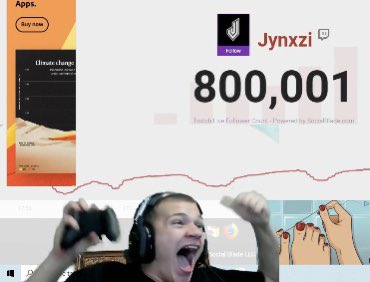 jynxzi's tweet image. 800k