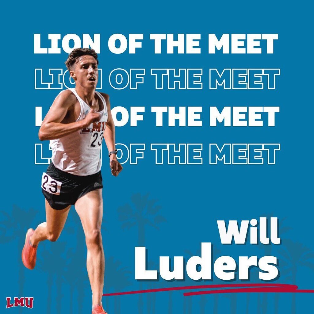 Congrats to our Lion of the Meet at the Oxy Distance Carnival & Spring Break Classic, Will Luders! Will ran a Personal Best of 15:14.44 improving on his previous mark at the end of the season last year by over 35 seconds. “Will had a great early season… instagr.am/p/Cp03nuRv7px/