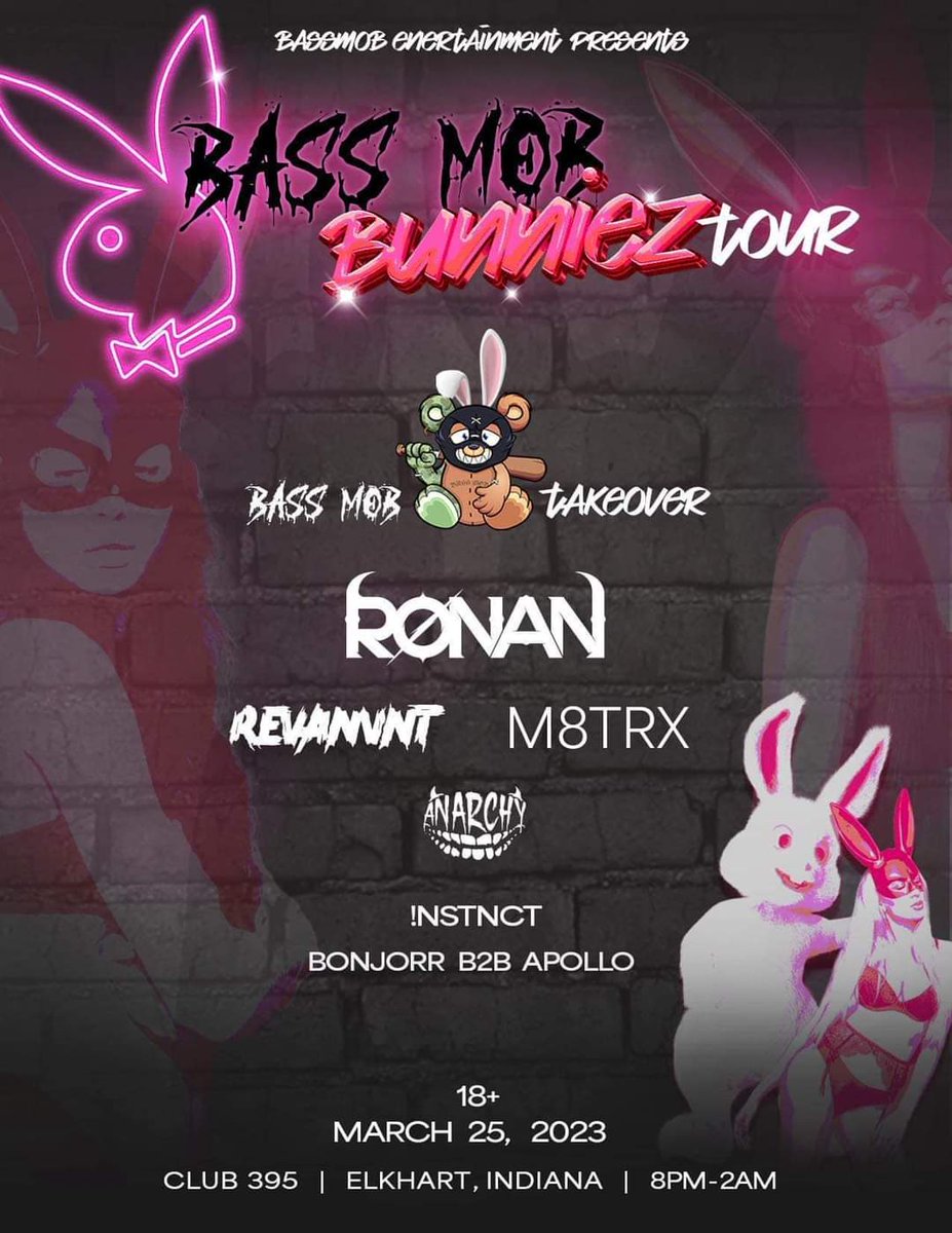 I'm making my Indiana debut next weekend at Club 395 alongside my Bass Mob boys to kick off our summer tour!!