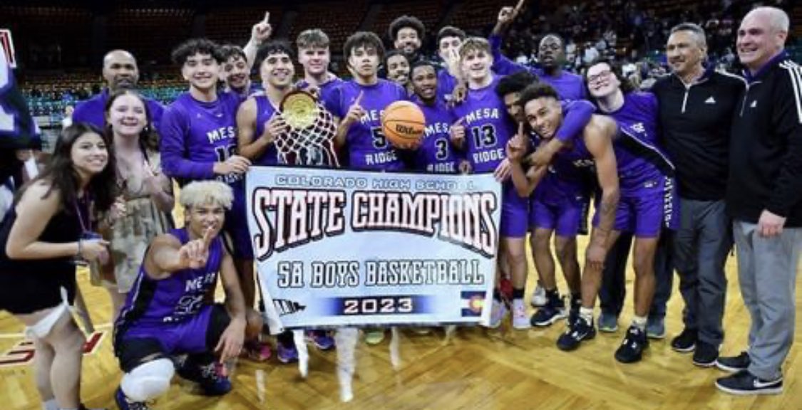 its_tanner_00's tweet photo. Mesa Ridge High School 5A 2023 Basketball Champions! https://t.co/NUjaSqzHOe