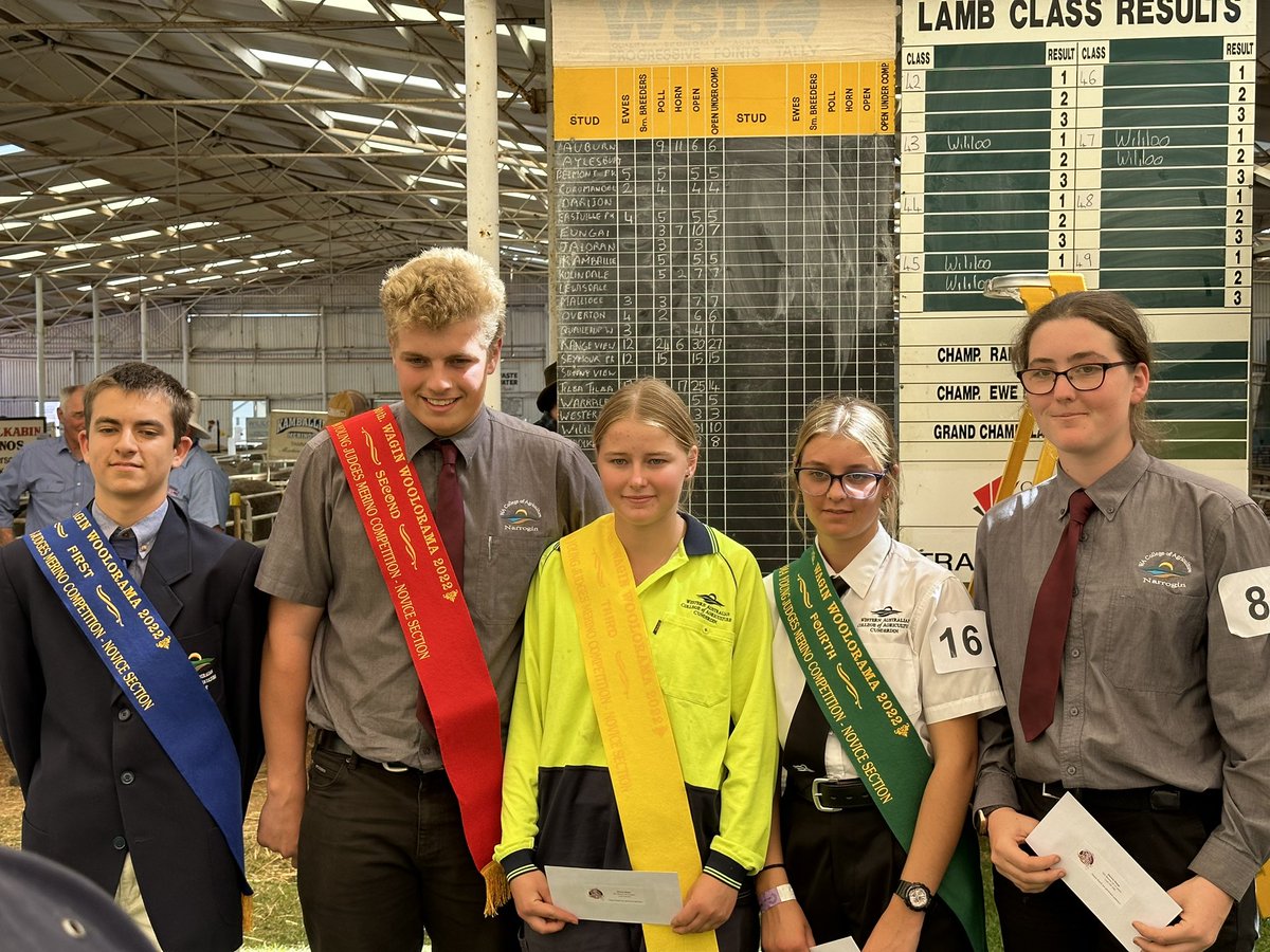 merino_wa's tweet photo. Our College of Agriculture students did a great job at @woolorama !
#shearing
#woolhandling
#merinojudging
πππππ
#cunderdin
#narrogin
#denmark
#harvey https://t.co/08CYAluFyU