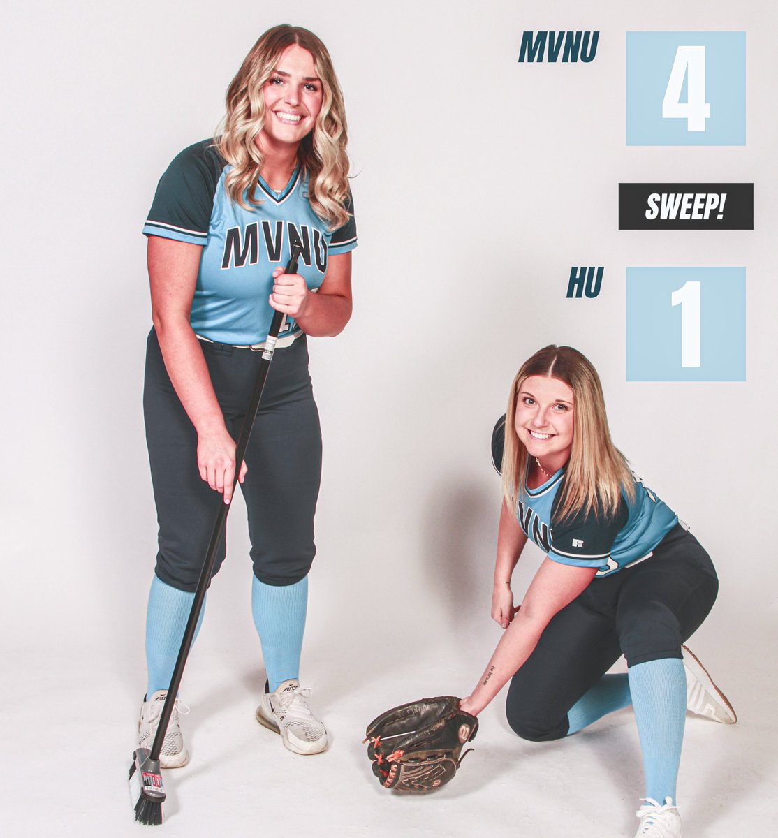 MVNU_Cougars's tweet photo. That's a sweep!🧹

After a 4-0 win in game 1, @MVNUsoftball takes game 2 of the doubleheader by a score of 4-1! https://t.co/IUBwPrIdlt