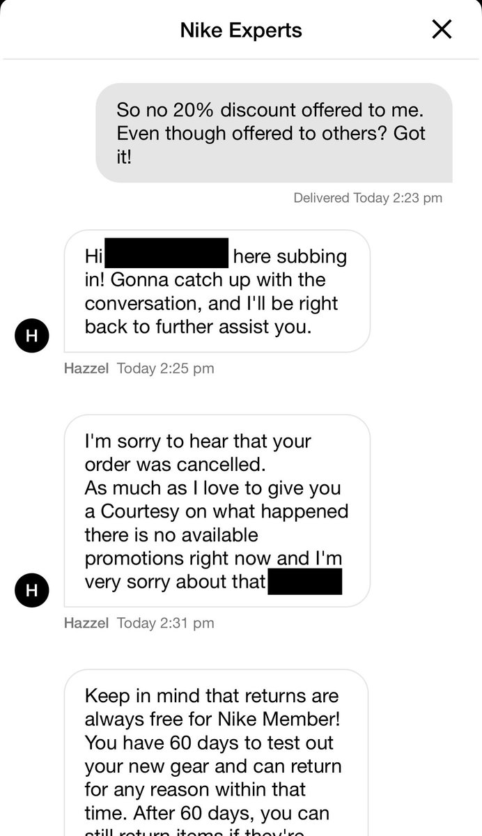 prezwalker's tweet photo. @TheSiteSupply At least some people got offered a discount code. @Nike @nikestore straight up cancelled my order and then lied to me about not offering any discounts for future orders 😂. https://t.co/EshmxkKjsE