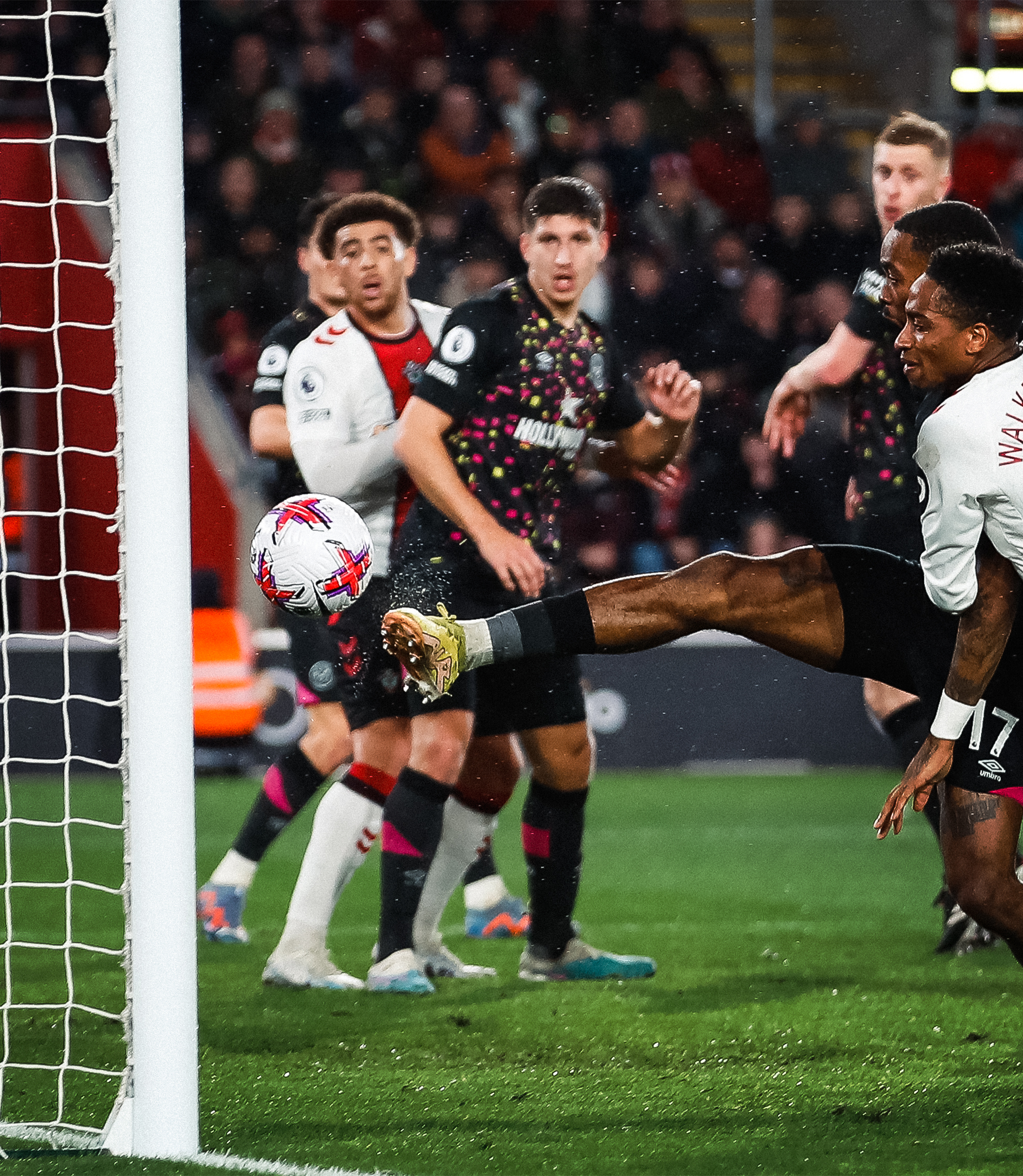 Ivan Toney taps home the first half goal against Southampton