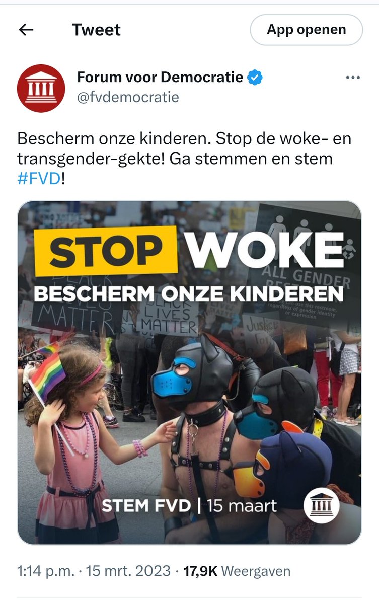 elacat181's tweet photo. Weet je hoe jij je kinderen kan beschermen? Door deze fascistische bende zoveel mogelijk uit te bannen en proberen strafbaar te maken.
Daarom graag rapporteren.
Deze partij (of beter gezegd, sekte) is zeer gevaarlijk!
#FVDmoetverbodenworden #FVD15MAART #stemmen #PS2023 https://t.co/Oxn5oUSS3d