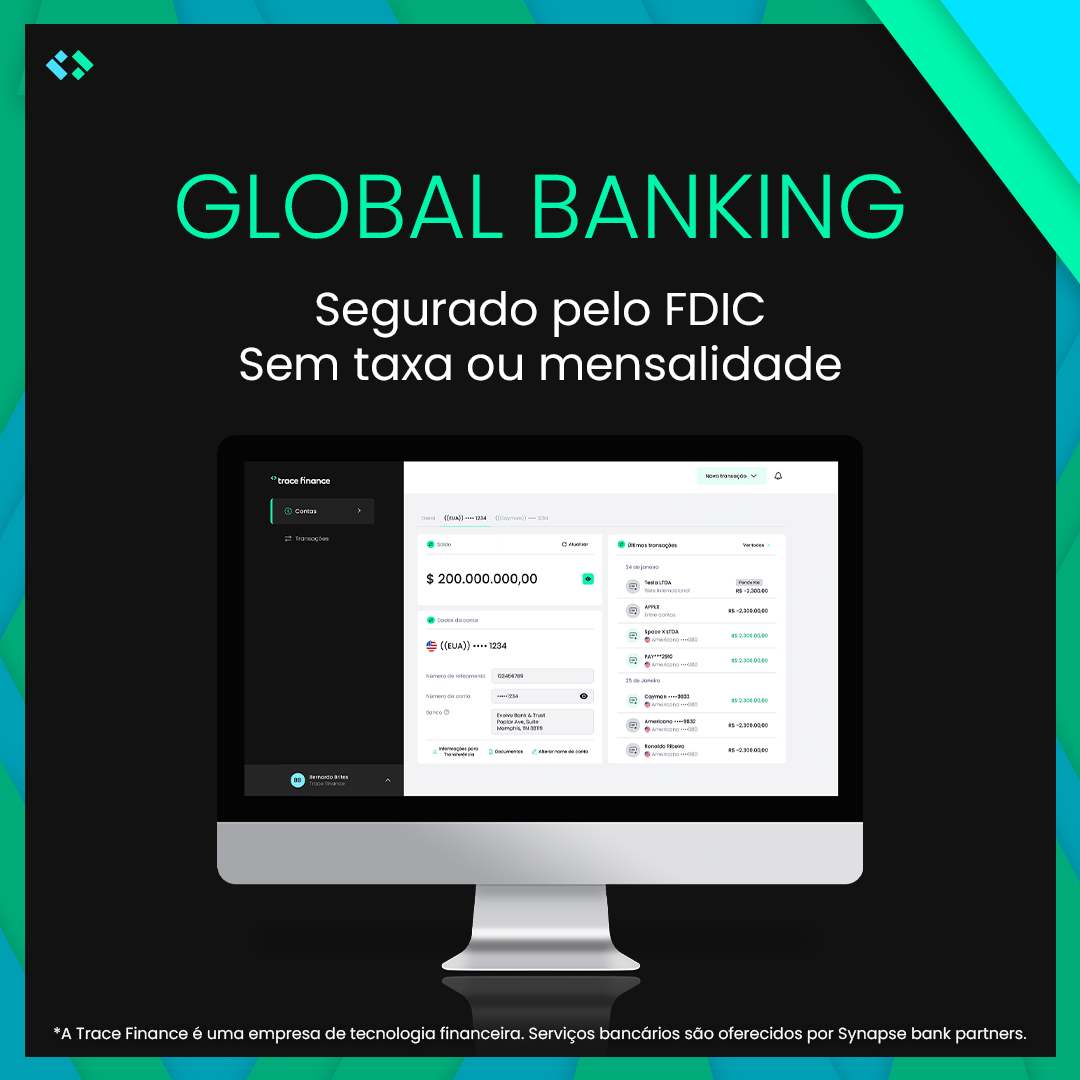Trace Finance (@financetrace) on Twitter photo A solução bancária para estruturas offshore, agora, permite que os usuários façam onboarding no mesmo dia.  Se você está buscando uma alternativa para alocar os fundos da sua empresa, conheça o Global Banking, segurado pelo FDIC e sem taxas: banking.tracefinance.com/register A solução bancária para estruturas offshore, agora, permite que os usuários façam onboarding no mesmo dia.  Se você está buscando uma alternativa para alocar os fundos da sua empresa, conheça o Global Banking, segurado pelo FDIC e sem taxas: banking.tracefinance.com/register