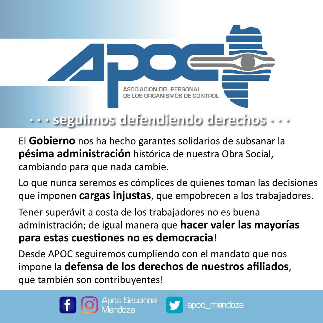 APOC_Mendoza's tweet photo. 🚨MENDOZA - OSEP
Un nuevo golpe al bolsillo de los trabajadores, en el momento en que se están discutiendo paritarias. https://t.co/F2NIcIZ51J