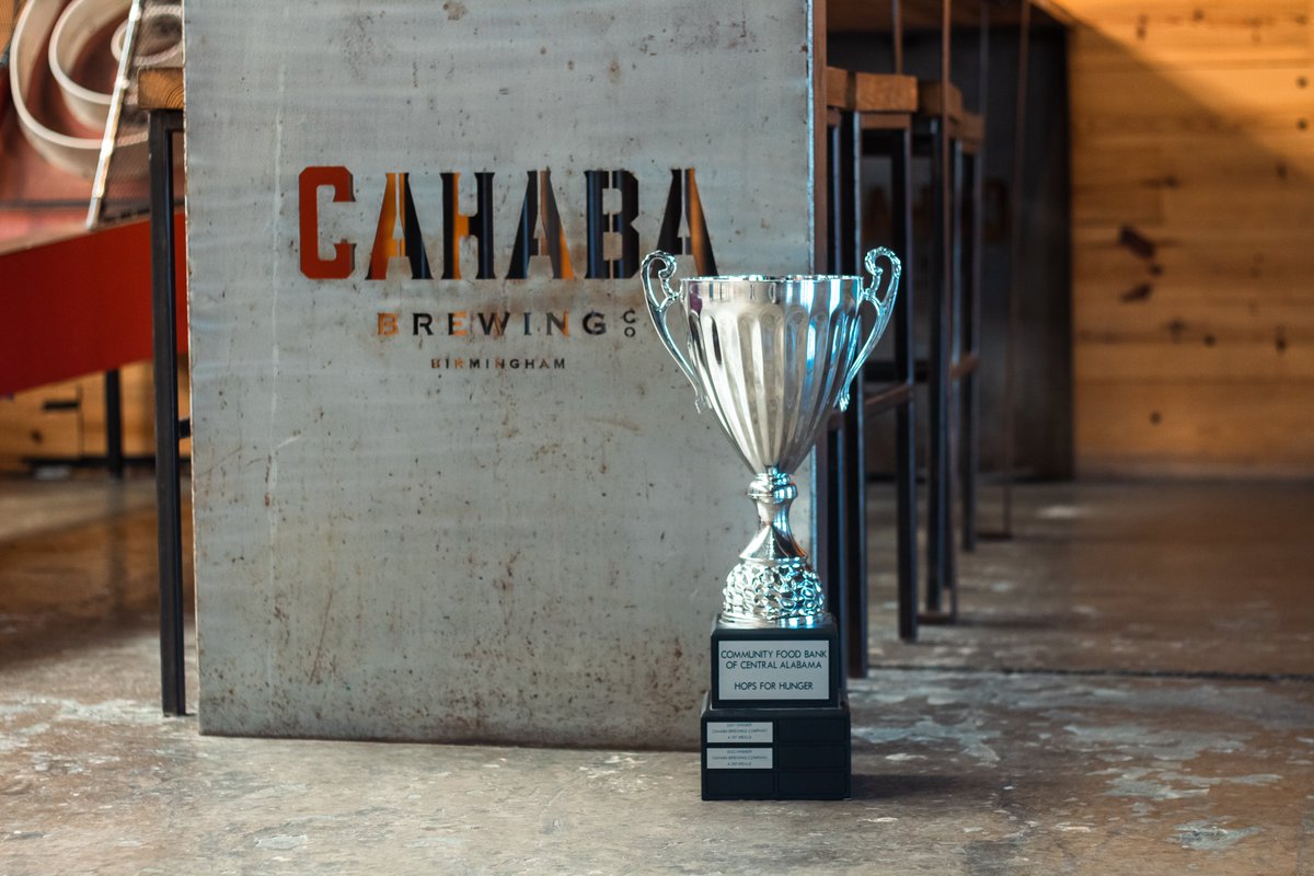 feedingAL's tweet photo. Back-to-back! With 4,285 meals raised, @cahababrewing has done it again, winning the second annual Hops for Hunger Food Drive Competition. Thanks to our local breweries who made a difference in the lives of our neighbors facing hunger. #HopsforHunger #BetterTogether #FeedingAL https://t.co/1gb89swyVG
