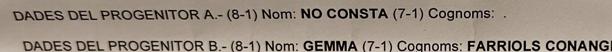 GemmaFarriolsConangla (@gemmafconangla) on Twitter photo S.XXI. Al certificat de naixement del meu fill de 3 mesos, jo, mare monomarental, que l'he gestat, parit i el cuido i estimo, sóc la progenitora B. El RegistreCivil vol deixar clar que hi manca el progenitor A, que òbviament ha de ser masculí i estar en 1a posició. <a href="/igualtatcat/">Igualtat i Feminisme</a> S.XXI. Al certificat de naixement del meu fill de 3 mesos, jo, mare monomarental, que l'he gestat, parit i el cuido i estimo, sóc la progenitora B. El RegistreCivil vol deixar clar que hi manca el progenitor A, que òbviament ha de ser masculí i estar en 1a posició. <a href="/igualtatcat/">Igualtat i Feminisme</a>