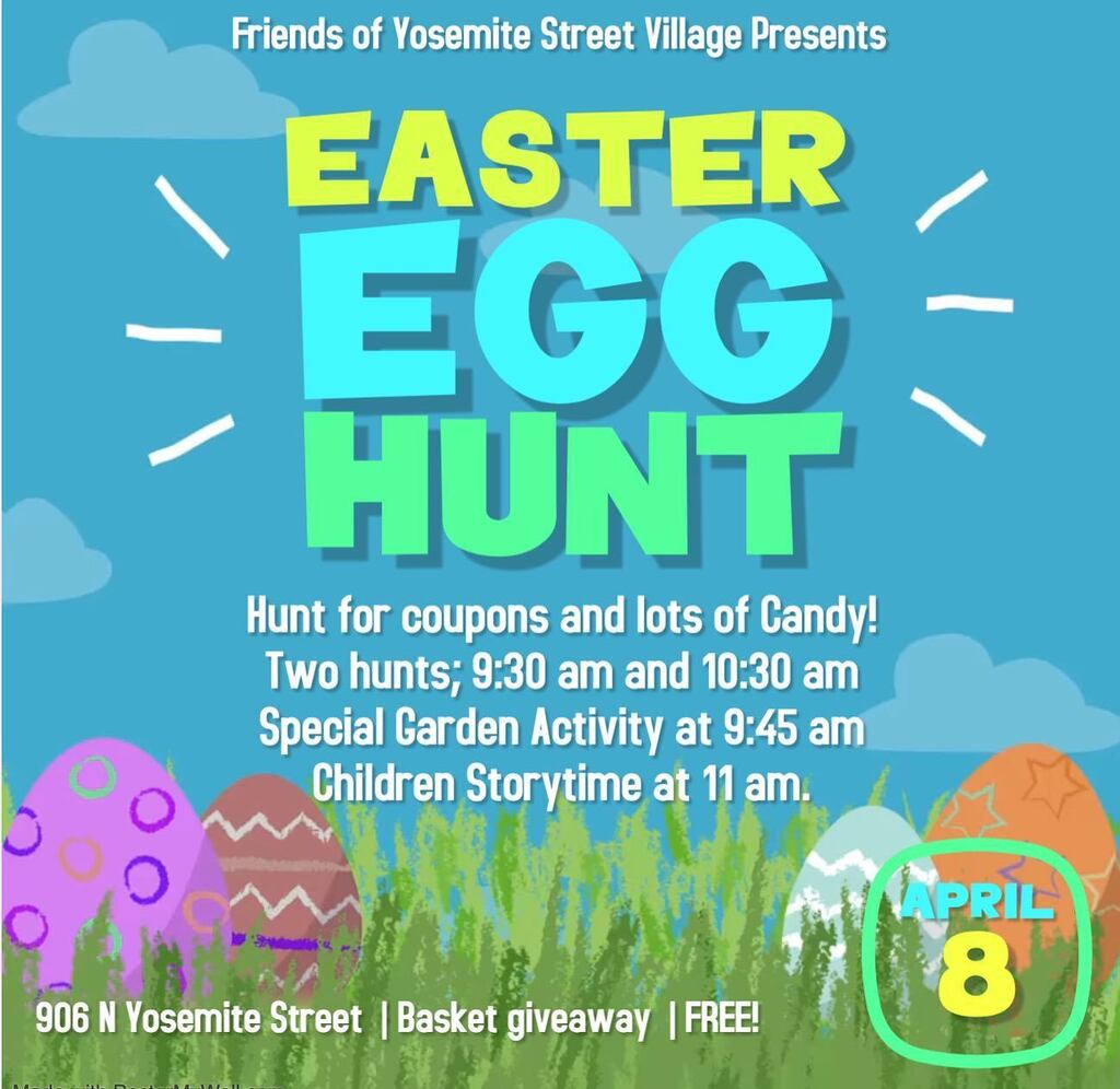 The 3rd Annual YSV Easter Egg Hunt is happening on Saturday, April 8th, and you won't want to miss it. Hosted by the Friends of Yosemite Street Village, this beloved springtime tradition is all about bringing our neighborhood together.

Kids of all ages … instagr.am/p/Cp0lcpOvJNz/
