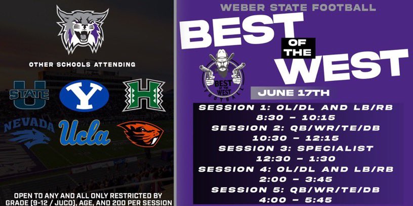 Thank you Coach <a href="/gnduff/">Grant Duff</a> and <a href="/weberState/">Weber State Athletics</a> Football, can’t wait to go compete and get better! <a href="/BrandonHuffman/">Brandon Huffman</a> <a href="/Cen10FB/">Centennial Football</a> <a href="/Kenton_Bartlett/">KB</a> <a href="/CoachZerfas/">Jeff Zerfas</a>