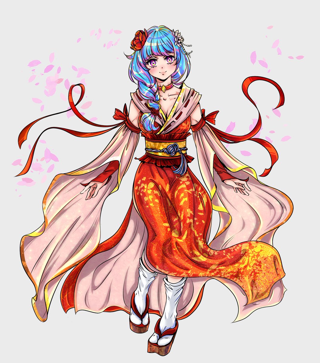 CaptainLi17's tweet photo. Hi. Here is my fan art for the contest. She is the goddess of sakura, which blossoms into something amazing with the arrival of spring. @DenDekaDen 
#DDDArtContest https://t.co/Wf9GMfHQiq