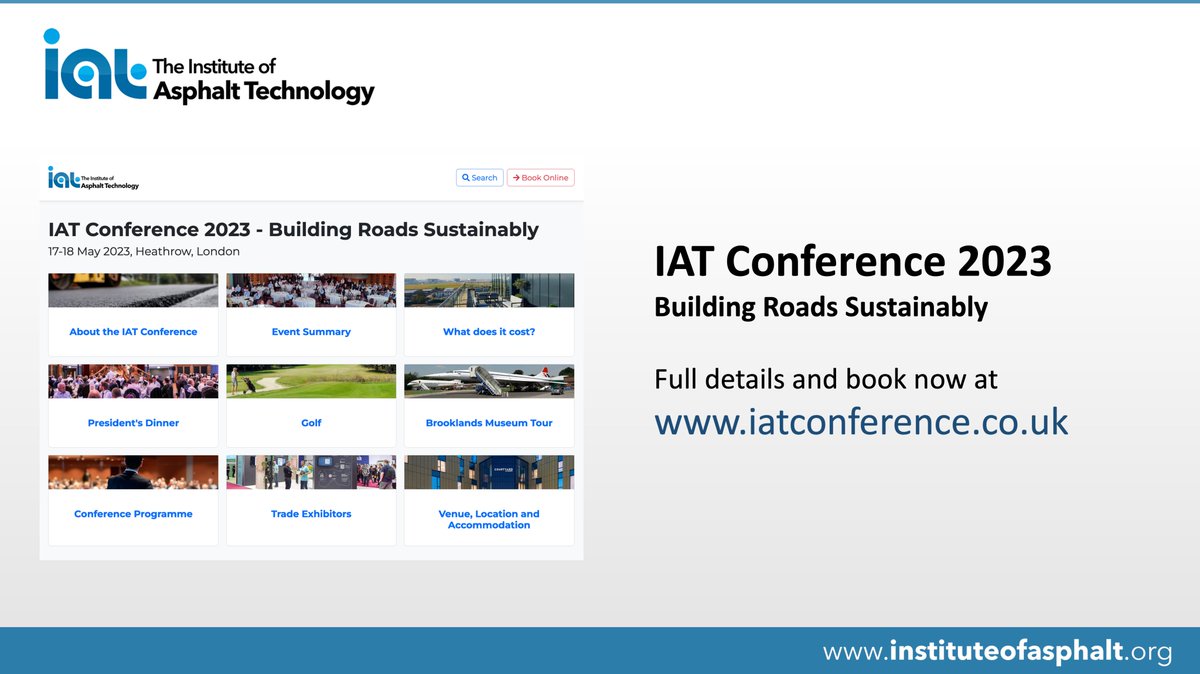 The_IAT's tweet image. It's time to book your place at this year's Conference.
Great line up of speakers and opportunities to network and meet our trade exhibitors.