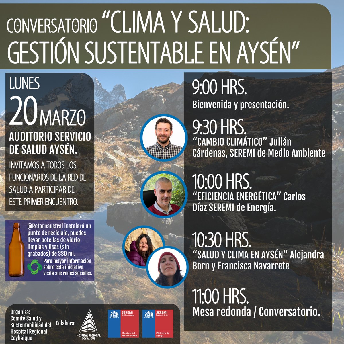 ✅¡Atentos! los invitamos el próximo lunes 20 a participar en el conversatorio "Clima y Salud: GestiónSustantable en Aysén", organizado por <a href="/HospitalCoyhaiq/">Hospital Regional Coyhaique</a>, donde nuestro Seremi de Energía <a href="/cdiazminenergi1/">Carlos Díaz Varela</a> expondrá sobre #EficienciaEnergética⚡️ ¡No te lo pierdas!
