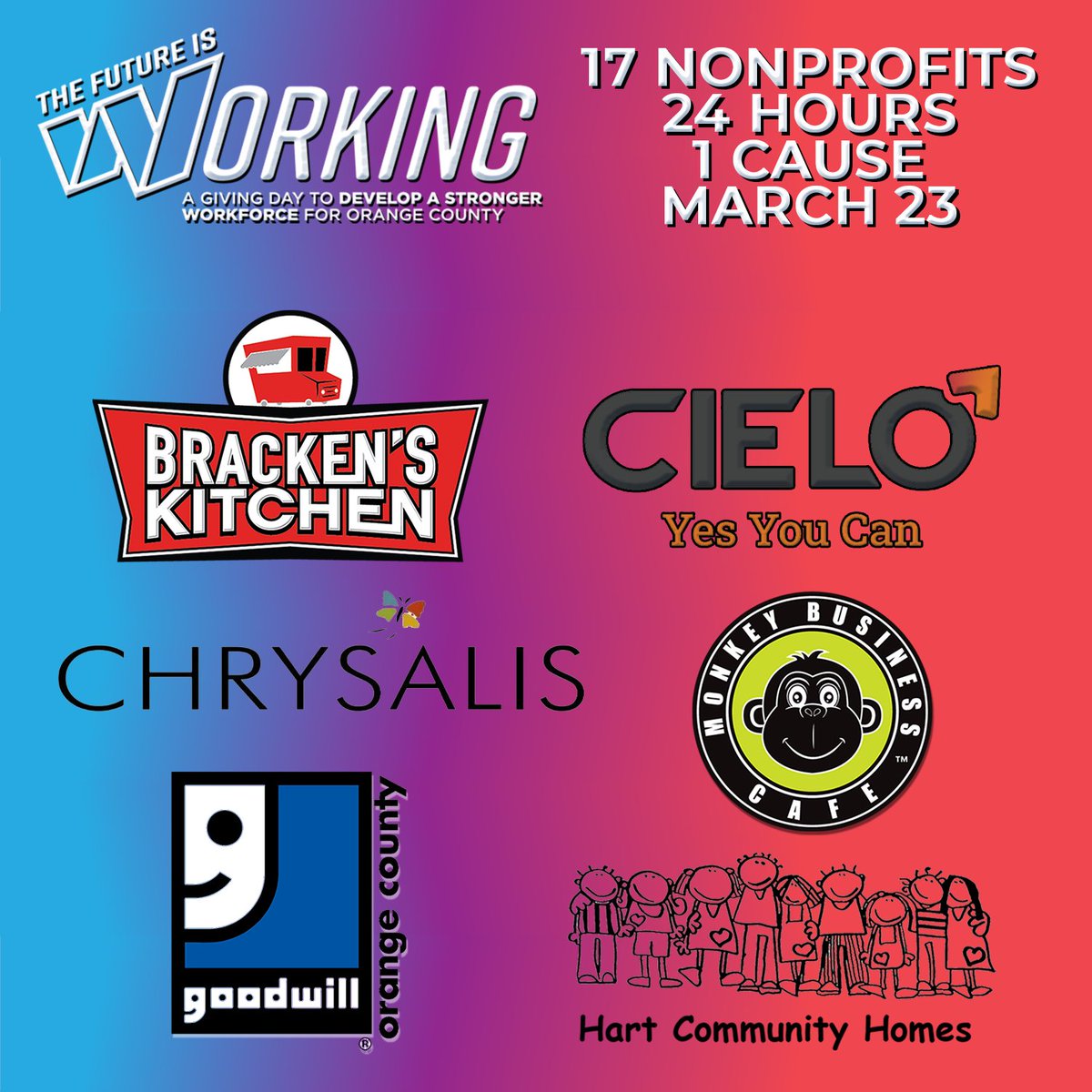 i5FreedomNet's tweet photo. With 16 other nonprofits on 3/23, we are working to raise $300,000 in 24 hours for #FutureIsWorking #GivingDay to build a stronger workforce in OC! Donations will go to our #Way2Work programs for Survivors of HT. Help us meet our goal! #FutureWorkOC #Way2Work #HumanTrafficking https://t.co/uofKoZToM3