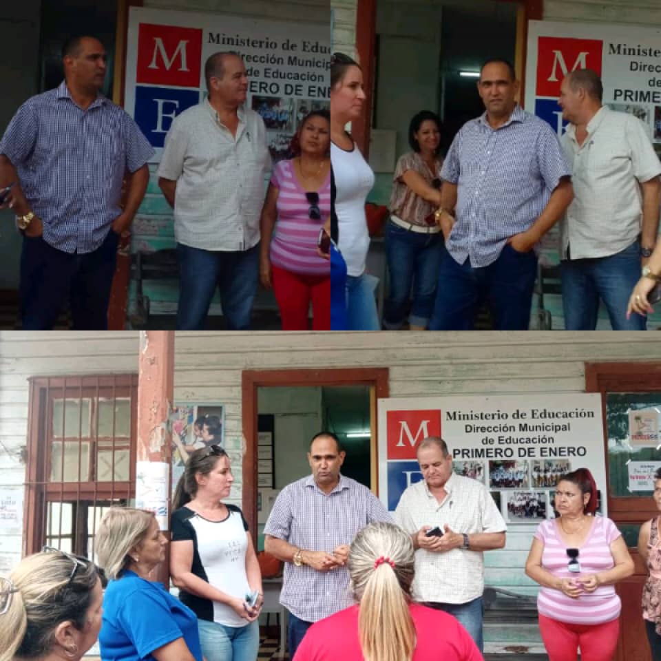 Intercambiamos con directivos y trabajadores de la Dirección municipal de Educación en Primero de Enero, que unidos a los grupos de apoyo a la  movilización trabajan #SinPerderUnDia.
#LatirAvileño 
#YoVotoXTodos