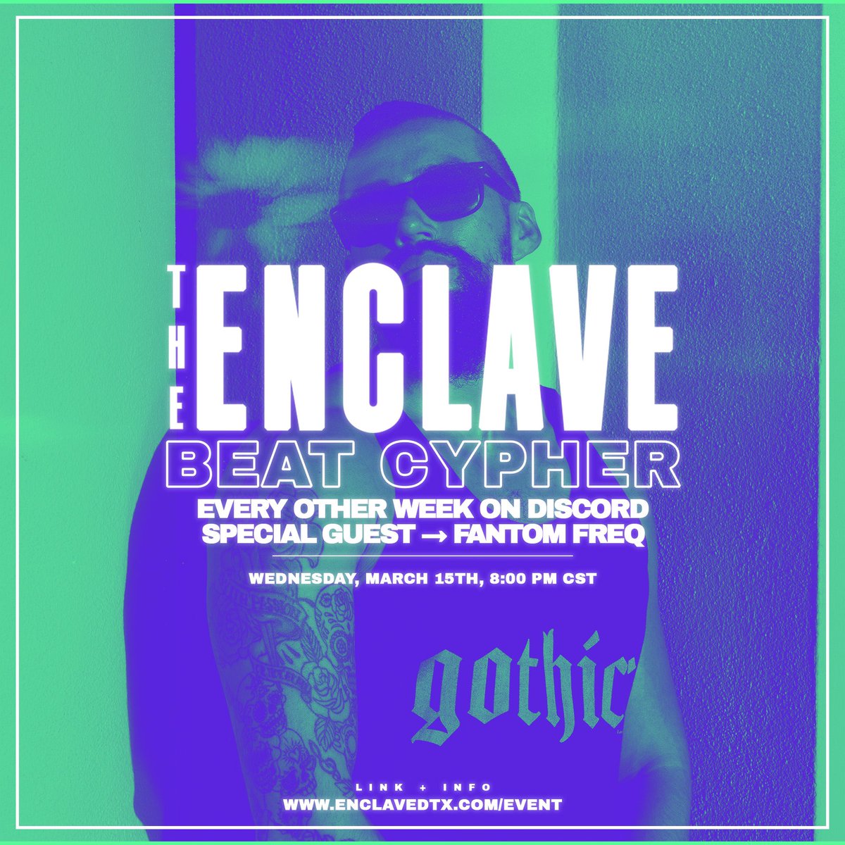 TONIGHT 8p

Beat Cypher with <a href="/fantomfreq/">Fantom Freq aka Moistmaster Flex</a> 

come thru? 👉👈