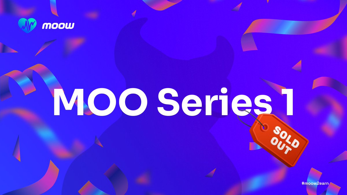 moow2earn's tweet photo. We are ecstatic to announce that MOO Series 1 has officially sold out in 40 min! Yes, you heard that, SOLD OUT 🥳

You have shown an incredible amount of trust in our MOOWORLD, and we are humbled by your enthusiasm and loyalty!

Thank you again for your unwavering support 🔥 https://t.co/01W60rL774