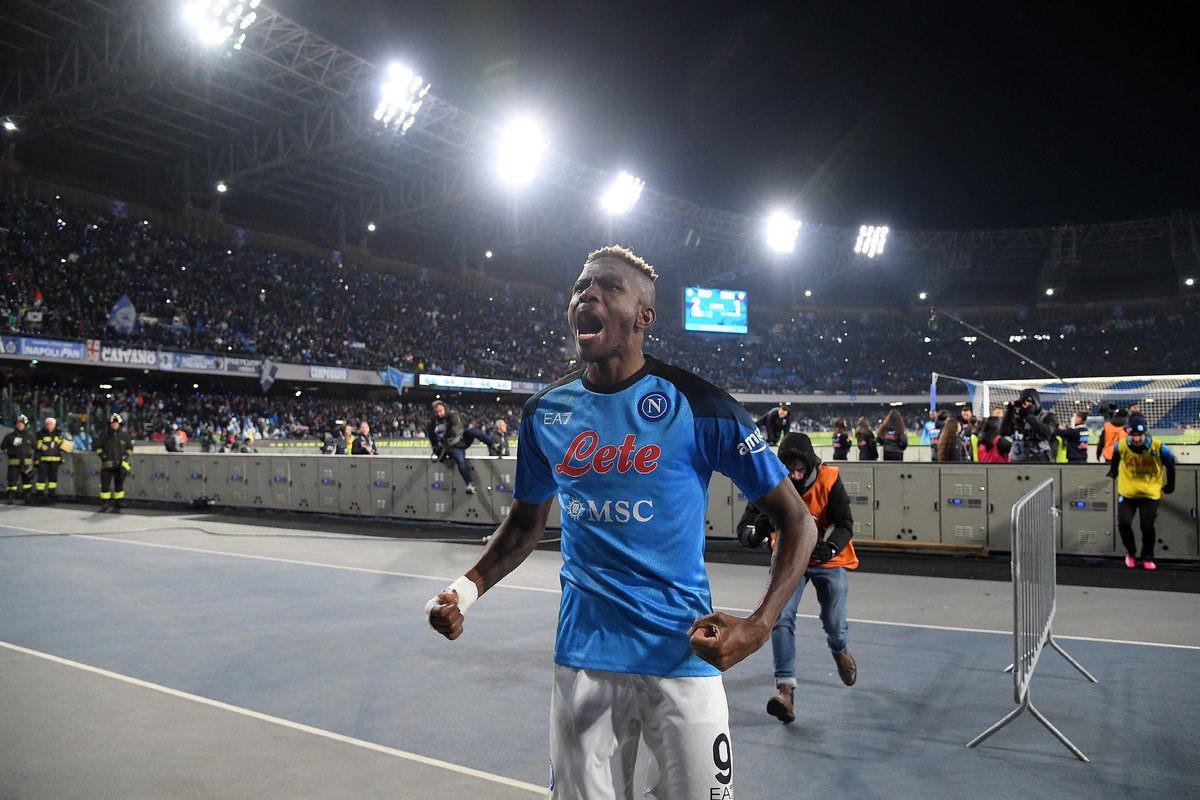 FabrizioRomano's tweet photo. Victor Osimhen has just scored his 22nd goal of the season… in 28 games — and so it’s 3 goals in Champions League 🔵🇳🇬 #UCL https://t.co/p3VtpLxfHV