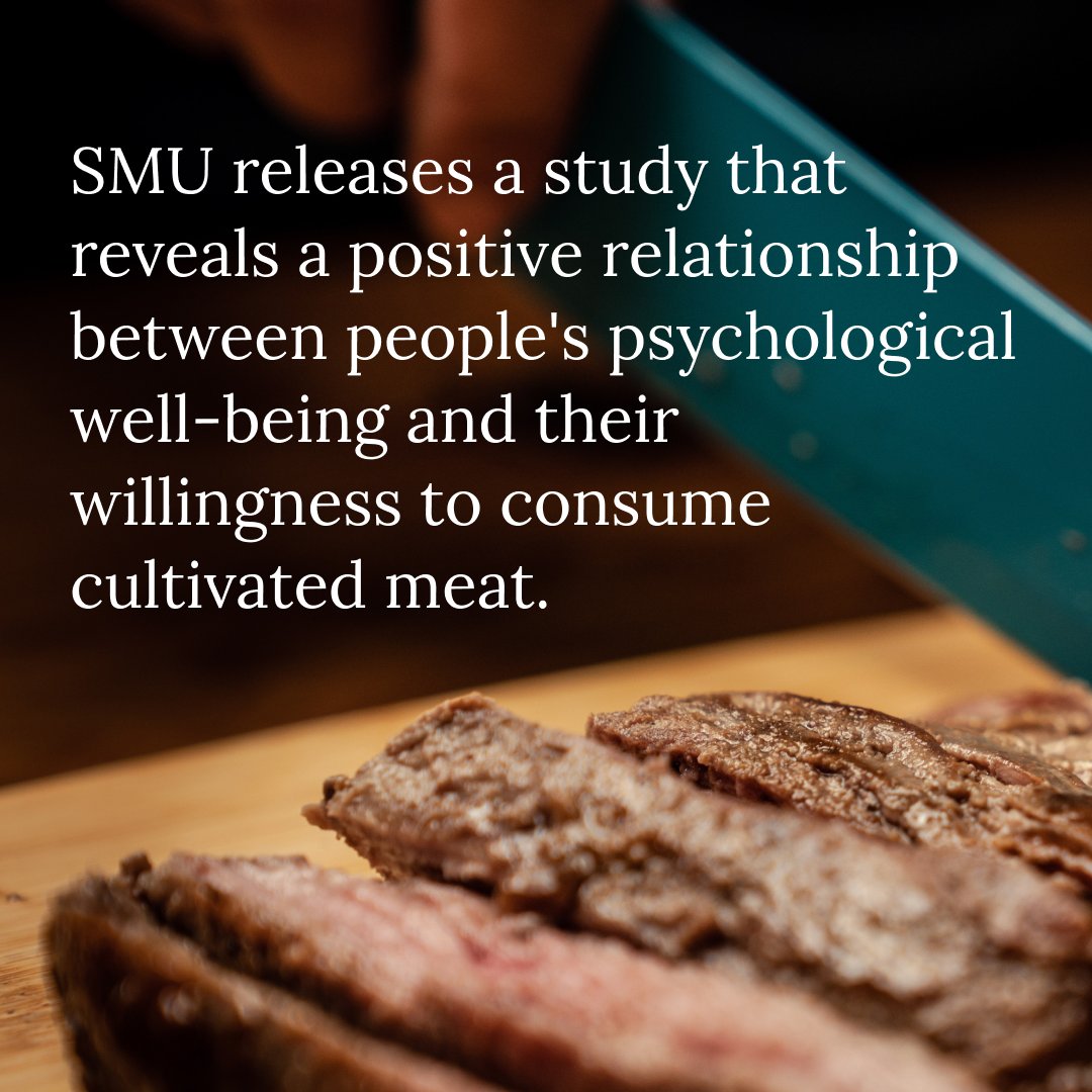 Researchers at @sgsmu found that consumers with higher well-being levels are more open to consuming cultivated meat. 🌿🐄 #CultivatedMeat #Sustainability #WellBeing  #Environment #BioTech #AtelierMeats finance.yahoo.com/news/study-smu…