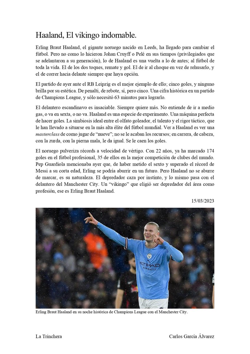 📝 Haaland, el vikingo indomable.