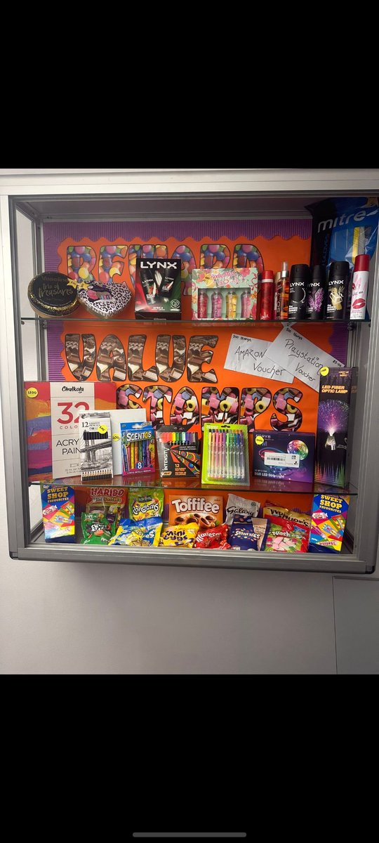 REWARDS,REWARDS,REWRADS. our values reward cabinet is fully stocked, it's important to reward students who work hard on RESPECTING school and each other, taking RESPONSIBILITY within the community, PERSEVERANCE with their school work and going ABOVE AND BEYOND. #SEVvalues