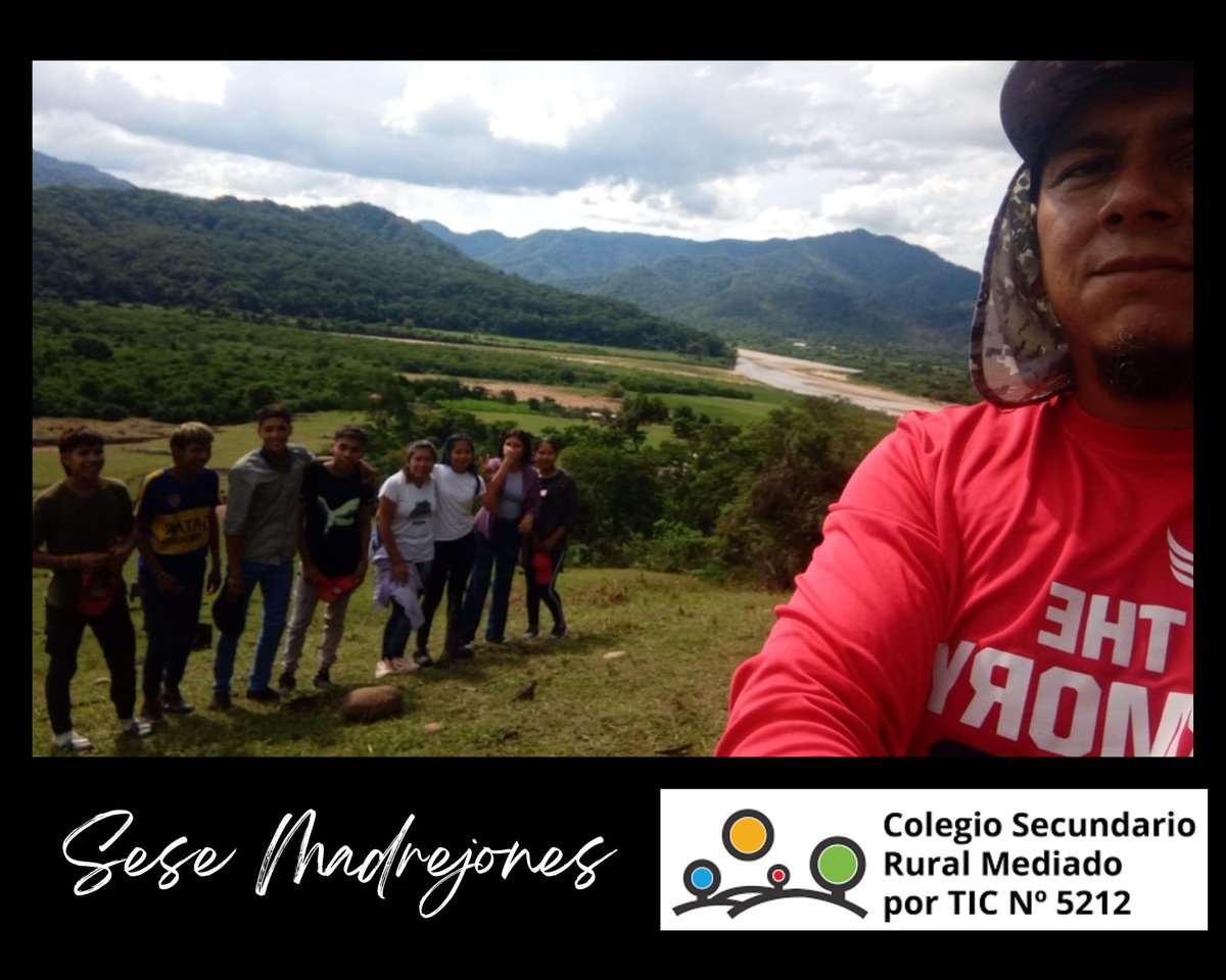 Caminata por los cerros - Estudiantes de la Sede Madrejones junto al profesor de Educación Física Luis Rodriguez