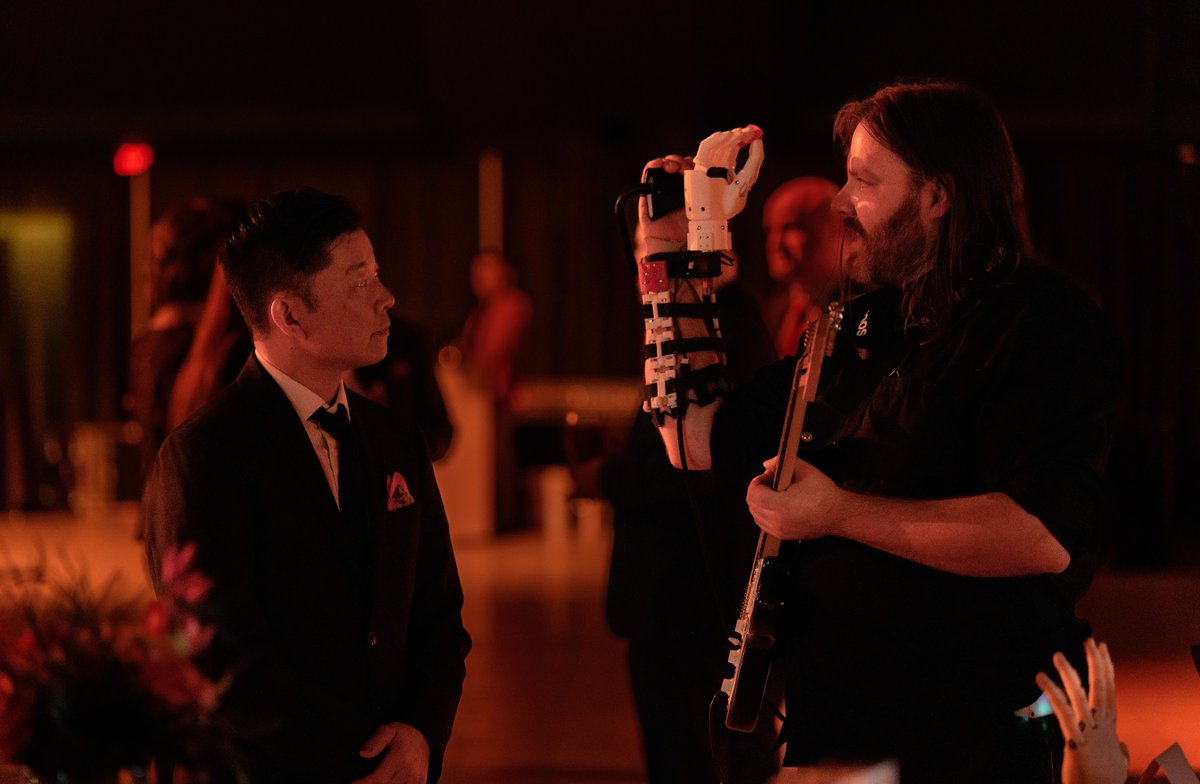 AmiiThinks's tweet photo. @BlincDev researchers were on-site at @TheJUNOAwards this year, demonstrating the potential of AI-enabled prosthetics that lets people to play, create and express themselves through music in a meaningful way! 
#YEGEvents #JUNOS https://t.co/oEL7FPkFqg
