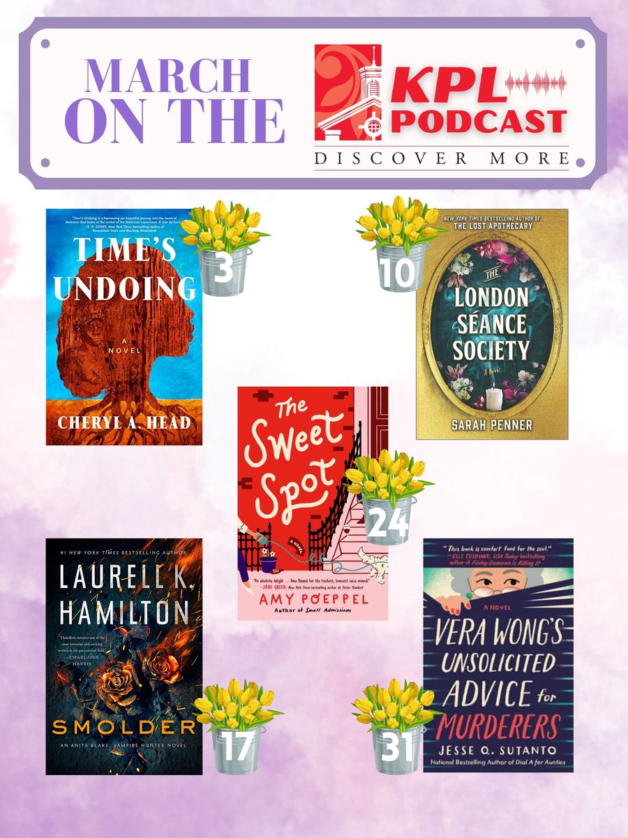 KirkwoodLib's tweet image. Have you been listening to our terrific March lineup on the #KPLPodcast? It's not too late to start! 
We'd love to hear from you! Have a topic you'd like us to explore? Author visit? Comments? Please write to us at podcast@kirkwoodpubliclibrary.org
kplpodcast.buzzsprout.com