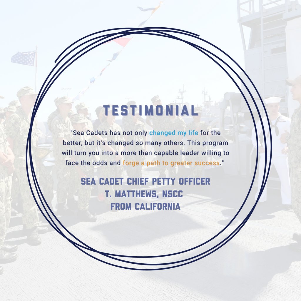 This week we're featuring testimonials from our cadets about our youth program!
•
How has Sea Cadets changed your life?