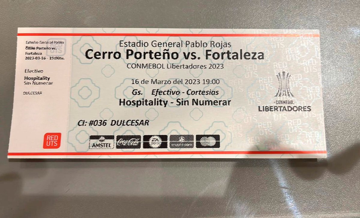 DulCesarPy's tweet image. ¡SORTEO!💙❤️💙

Para ver el partido como un rey regalamos 1 entrada al Hospitality CCP para Cerro Porteño Vs Fortaleza⚽️

Participa:
🔺 Seguí la página
🔺Dale RT
🔺Deja tus últimos 3

Mañana 12 PM anunciamos al ganador/a.¡Verificamos entre todos los que dieron RT y nos siguieron!