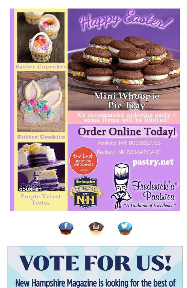 Hop On Into Frederick's For Your Easter Dessert!