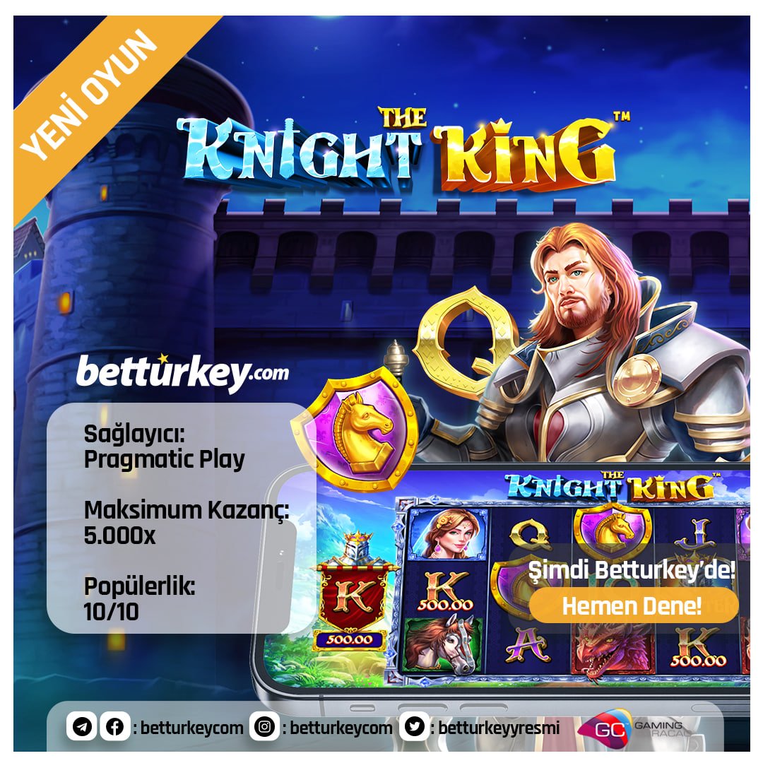 💓 Pragmatic Play'den yepyeni bir oyun deneyimi!

⚔️ The Knight King, erken erişim tarihi ile  Betturkey'de  

🤑 Popüler olmadan önce ilk oynayan sen ol

↖️ En yeni sağlayıcı ve slot oyunları için doğru adres;
cutt.ly/y95BY4p

#slot #casino #sweetbonanza
