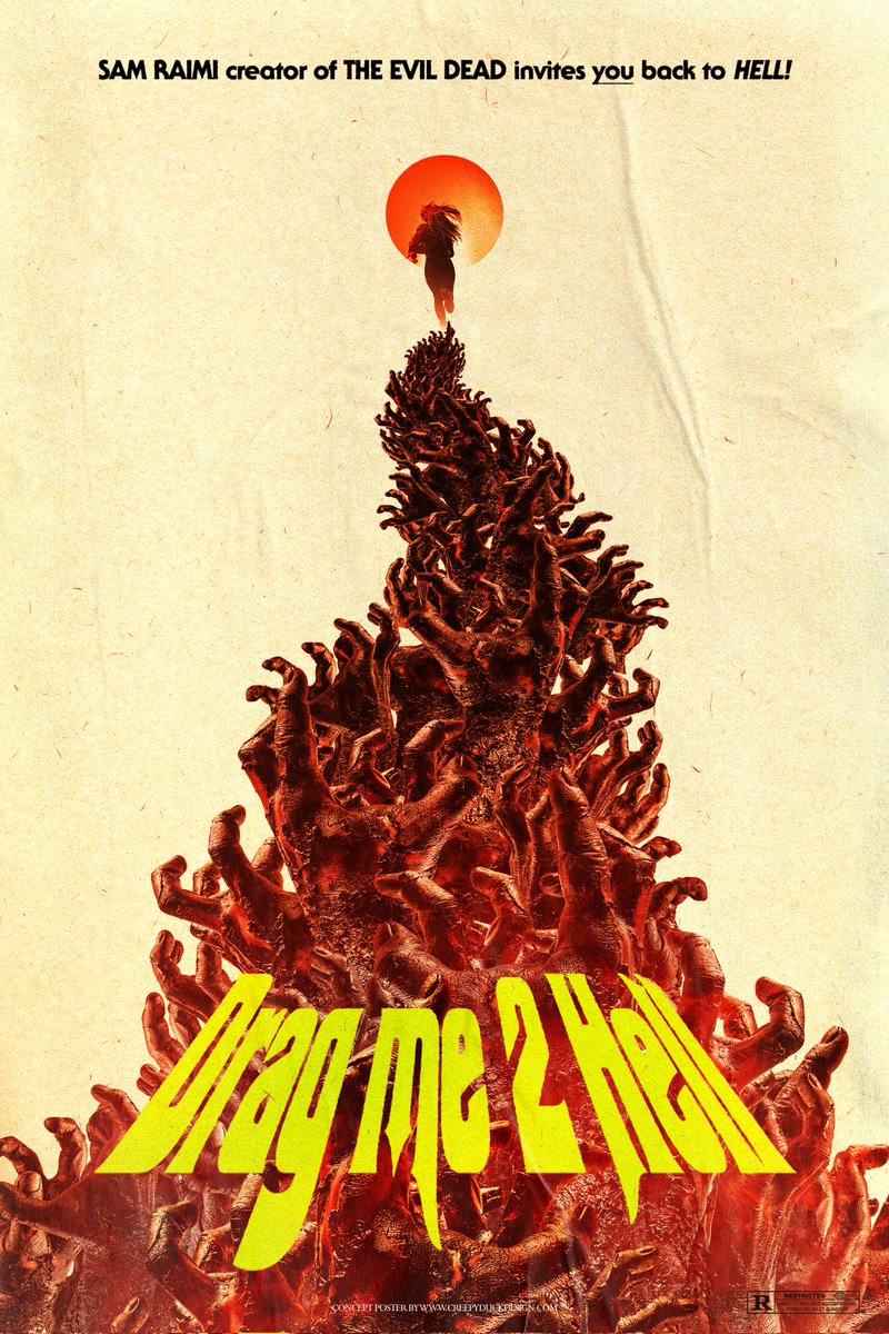 creepyduckart's tweet image. So excited by the news that Sam Raimi is making another #dragmetohell. Here's my fun little concept poster.😉🤘 #digitalart #horror