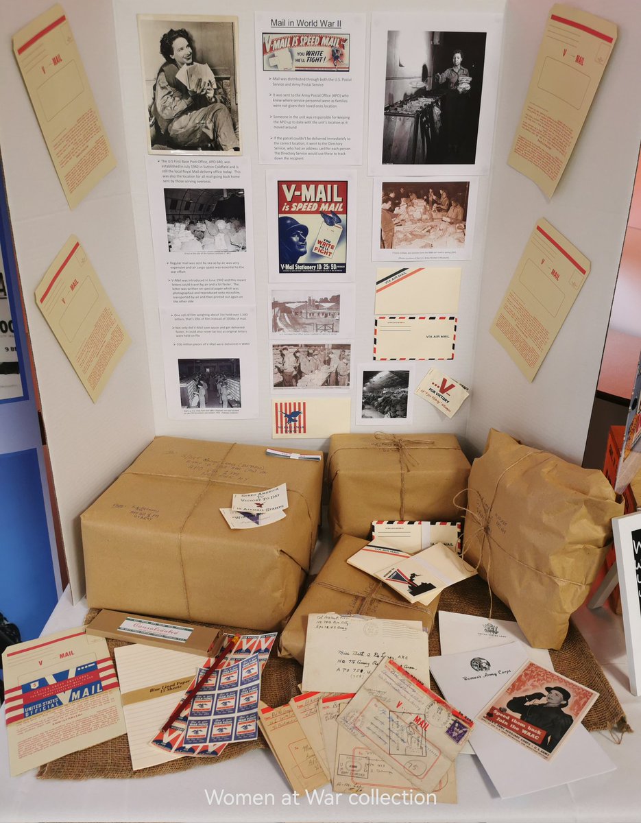 WomenAtWar2's tweet photo. We explored roles using props from my personal #collection including #ATA, #WLA & #WTC, #ATS, #WAAF, #QAIMNS & #ANC.
We also discussed the importance of #post & postal services during the war & the 1st Base Post Office in #SuttonColdfield. #WomensHistoryMonth #GPO #AP0 #RoyalMail https://t.co/MFt8HADuIM