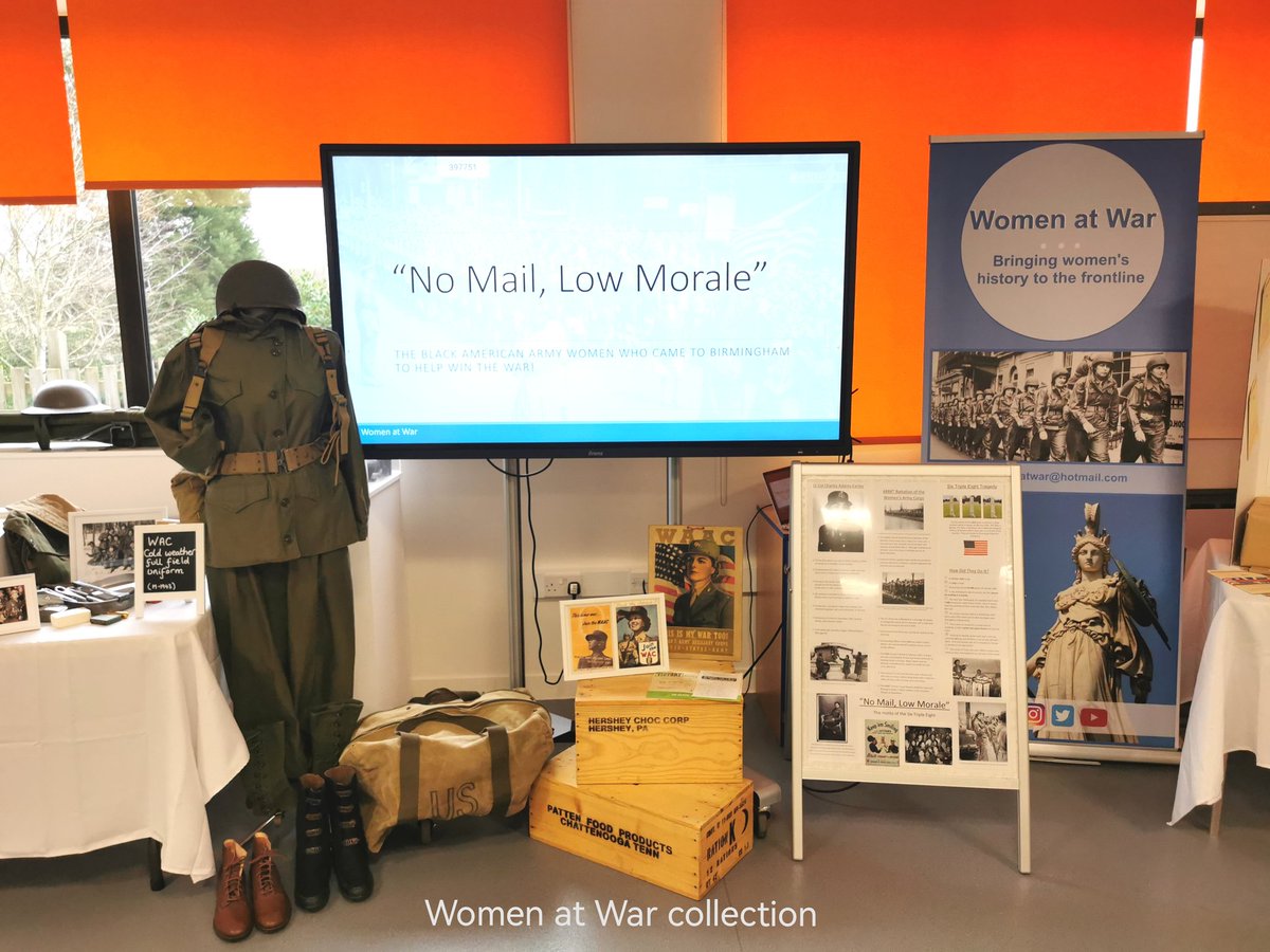 WomenAtWar2's tweet photo. We explored roles using props from my personal #collection including #ATA, #WLA & #WTC, #ATS, #WAAF, #QAIMNS & #ANC.
We also discussed the importance of #post & postal services during the war & the 1st Base Post Office in #SuttonColdfield. #WomensHistoryMonth #GPO #AP0 #RoyalMail https://t.co/MFt8HADuIM