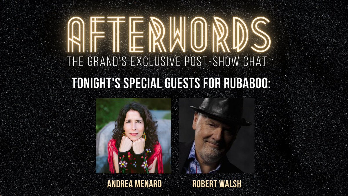 thegrandlondon's tweet photo. Joining us for tonight's performance of #Rubaboo? Be sure to stick around after the show for AfterWORDS - featuring @andreamenard and Robert Walsh! 

Don't miss this exclusive chance to get up-close-and-personal with these incredible artists and get your questions answered. https://t.co/Iv5zknbEyT
